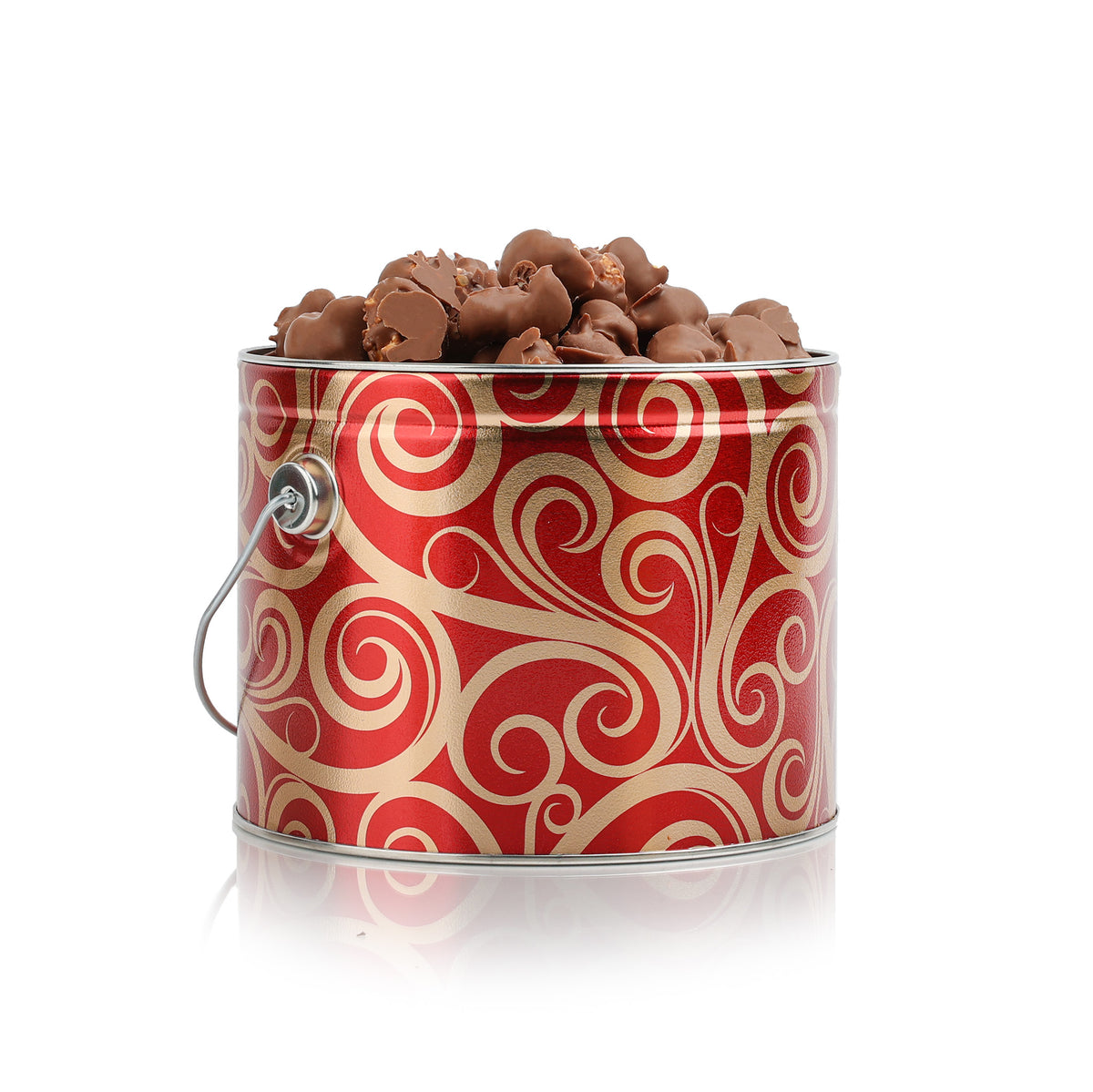 Holiday Chocolate Covered Popcorn Tin Chocolate 28 oz.